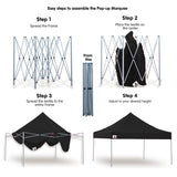 NNEDPE Gazebo Tent Marquee 3x3 PopUp Outdoor Wallaroo Black