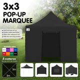 NNEDPE Gazebo Tent Marquee 3x3 PopUp Outdoor Wallaroo Black