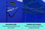 NNEDPE Gazebo Tent Marquee 3x4.5m PopUp Outdoor Wallaroo Light Blue