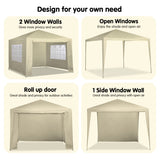 NNEDPE 3x3m Wallaroo Outdoor Party Wedding Event Gazebo Tent - Beige