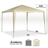 NNEDPE 3x3m Wallaroo Outdoor Party Wedding Event Gazebo Tent - Beige