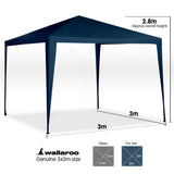 NNEDPE 3m x 3m Wallaroo Outdoor Party Wedding Event Gazebo Tent - Blue