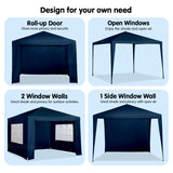 NNEDPE 3m x 3m Wallaroo Outdoor Party Wedding Event Gazebo Tent - Blue