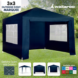 NNEDPE 3m x 3m Wallaroo Outdoor Party Wedding Event Gazebo Tent - Blue