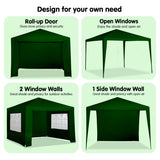 NNEDPE 3x3m Wallaroo Outdoor Party Wedding Event Gazebo Tent - Green