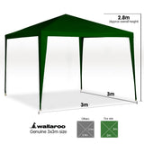 NNEDPE 3x3m Wallaroo Outdoor Party Wedding Event Gazebo Tent - Green