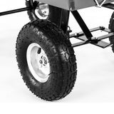 NNEDPE Garden Cart with Mesh Liner Lawn Folding Trolley Black