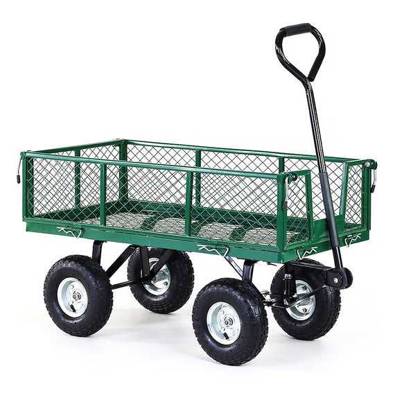 NNEDPE Garden Cart with Mesh Liner Lawn Folding Trolley