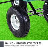 NNEDPE Garden Cart with Mesh Liner Lawn Folding Trolley