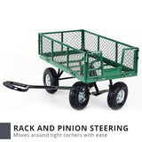 NNEDPE Garden Cart with Mesh Liner Lawn Folding Trolley