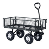 NNEDPE Garden Cart with Mesh Liner Lawn Folding Trolley Hammer