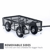 NNEDPE Garden Cart with Mesh Liner Lawn Folding Trolley Hammer