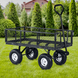 NNEDPE Garden Cart with Mesh Liner Lawn Folding Trolley Hammer