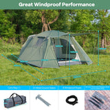 NNECW Double-Layer Camping Tent with Front Porch for Family