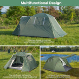NNECW Double-Layer Camping Tent with Front Porch for Family