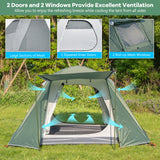 NNECW Double-Layer Camping Tent with Front Porch for Family