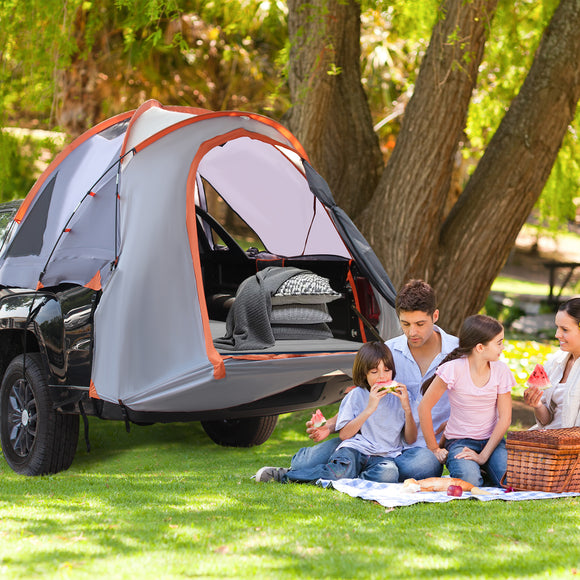 NNECW Truck Bed Tent for 5-5.2 Bed 2 Person Portable Pickup Tent w/Carry Bag Storage Bags & Zippered Door Compact Short Bed Outdoor Travel Trailer Tent for Camping Hiking Fishing Easy Setup Orange & Silver
Truck Bed Tent for 5.5-5.8 Bed