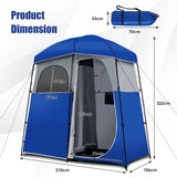 NNECW Double-Room Camping Shower Toilet Tent with Floor for Outdoor