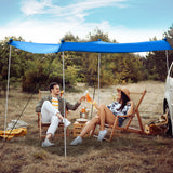 NNECW 2-Size Beach Sunshade Canopy with Sandbags &amp Carry Bag for Beach Trip-Blue-300 x 280 x 200 cm