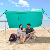 NNECW 2-Size Beach Sunshade Canopy with Sandbags &amp Carry Bag for Beach Trip-Green-300 x 280 x 200 cm