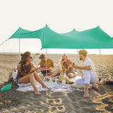 NNECW 2-Size Beach Sunshade Canopy with Sandbags &amp Carry Bag for Beach Trip-Green-300 x 280 x 200 cm