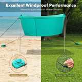 NNECW 2-Size Beach Sunshade Canopy with Sandbags &amp Carry Bag for Beach Trip-Green-300 x 280 x 200 cm
