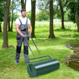 NNECW 63L Metal Lawn Roller with U-Shaped Handle for Ball Field & Park & Backyard