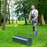 NNECW 63L Metal Lawn Roller with U-Shaped Handle for Ball Field & Park & Backyard