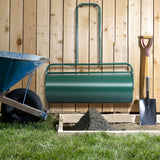 NNECW 63L Metal Lawn Roller with U-Shaped Handle for Ball Field & Park & Backyard