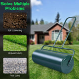 NNECW 63L Metal Lawn Roller with U-Shaped Handle for Ball Field & Park & Backyard