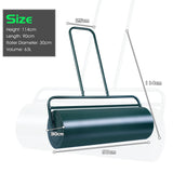 NNECW 63L Metal Lawn Roller with U-Shaped Handle for Ball Field & Park & Backyard