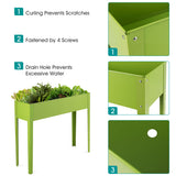 NNECW Raised Garden Bed with Bottom Drainage Holes-Green