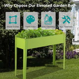NNECW Raised Garden Bed with Bottom Drainage Holes-Green