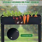NNECW Raised Garden Bed with Bottom Drainage Holes-Gray