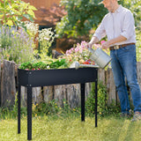 NNECW Raised Garden Bed with Bottom Drainage Holes-Gray