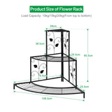NNECW 3-Tier Metal Corner Plant Stand for Indoor & Outdoor Use