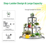 NNECW 3-Tier Metal Corner Plant Stand for Indoor & Outdoor Use