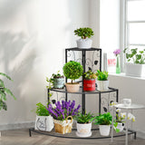 NNECW 3-Tier Metal Corner Plant Stand for Indoor & Outdoor Use