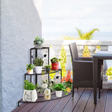 NNECW 3-Tier Metal Corner Plant Stand for Indoor & Outdoor Use