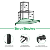NNECW 3-Tier Metal Corner Plant Stand for Indoor & Outdoor Use