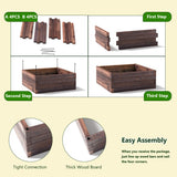 NNECW Square Raised Garden Bed with Stable Frame for Patio-1 piece