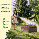 NNECW Square Raised Garden Bed with Stable Frame for Patio-2 pieces