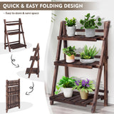 NNECW 3-Tier Foldable Plant Stand for Balcony Patio Garden Flower Shop