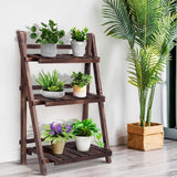 NNECW 3-Tier Foldable Plant Stand for Balcony Patio Garden Flower Shop