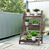 NNECW 3-Tier Foldable Plant Stand for Balcony Patio Garden Flower Shop