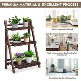 NNECW 3-Tier Foldable Plant Stand for Balcony Patio Garden Flower Shop