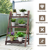 NNECW 3-Tier Foldable Plant Stand for Balcony Patio Garden Flower Shop