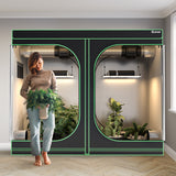 NNECW 242 cm x 122 cm x 201 cm Grow Tent Reflective Mylar Tent with Floor Tray Storage Bag