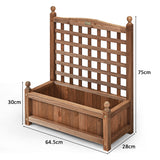 NNECW Weather-Resistant Wood Planter Box with Trellis for Garden