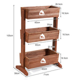NNECW 3 Tier Wooden Flower Rack with Water-saving Design For Indoor Outdoor